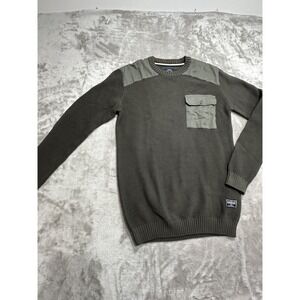 Lindbergh Sweater Pullover Men's Size Large Green Front Pocket Textured Golf EUC